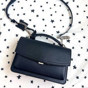 CHARLES & KEITH Black Leather Cross Body Bag